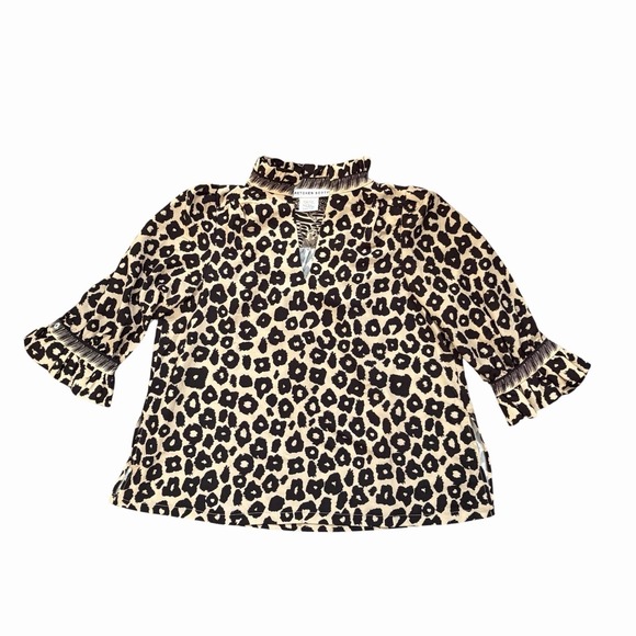 Gretchen Scott Designs Tops - Gretchen Scott tan black leopard animal print safari button front top Medium